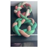 Two Fabric Christmas Wreaths