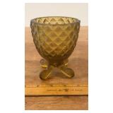 Portieux Vallerysthal Amber Glass Footed Compote