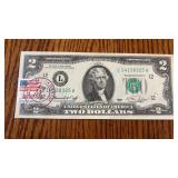 1976 $2 Bill featuring 1st Edition Stamp, 4-13-76