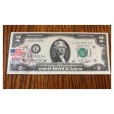 1976 $2 Bill featuring 1st Edition Stamp, 4-13-76