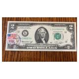 1976 $2 Bill featuring 1st Edition Stamp, 4-13-76