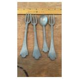 4 Pewter Utensils