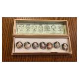 Vtg. Art Porcelain Buttons-Seven Fortune Gods