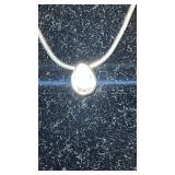 Silver Tone Tear Drop Necklace