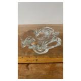 Blown Glass Vintage Clear Glass Ash Tray
