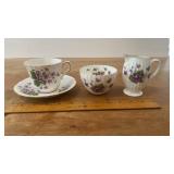 Tea Cup, Saucer, Cream and Sugar Set