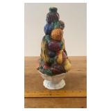 Vtg. Ital. Hand Painted Majolica Fruit Topiary Jar