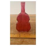Vtg. Cranberry Glass Violin Bottle