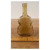 Vtg. Amber Glass Violin Bottle