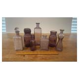 Lot of VIntage Amethyst Glass Bottles