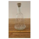 Vtg. Frosted Bird Glass Decanter