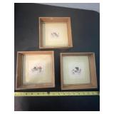 3 Small Framed Antique Vehicle Prints
