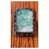 Vintage Carved Jadeite Brooch