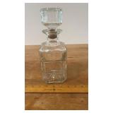 Vtg. Glass Thumbprint Decanter