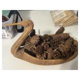 Duck Basket with Pine Cone Garland