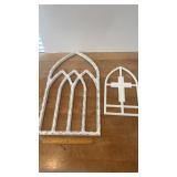 Wooden Arched Cathedral Window Wall Decor