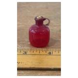 Miniature Red Glass Moonshine Jug