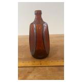 Vtg. Amber Glass 3-sided Decanter