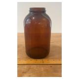 Vtg. Amber Glass Medical Storage Jar