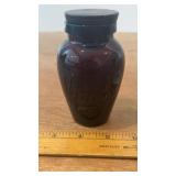 Vtg. Amber Glass Urn Shaped Virol Bottle
