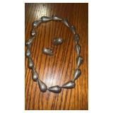 Spratling Silver Co.,Necklace & Screw Back Earring