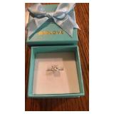 IMOLOVE Moissanite Ring, Size 5