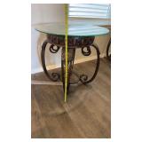 Glass Top Metal Side Table