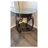 Glass Top Metal Side Table