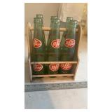 1960's Dr. Pepper Bottles in Wood Crate