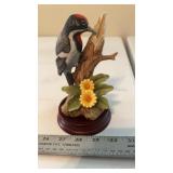 Downy Woodpecker Figurine by Andrea on Wood Base