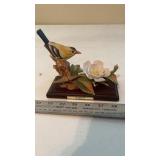 Goldfinch Figurine on Wood Base