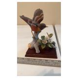Robin by Andrea on Wood Base, Chipped Wing