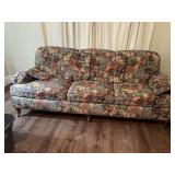 Floral Pattern Couch with Wood Legs