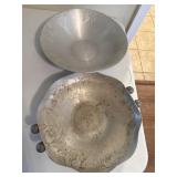 2 Hammered Aluminum Bowls