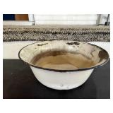 Vtg. Metal Enamel Bowl