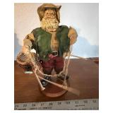 Fishing Santa Figurine