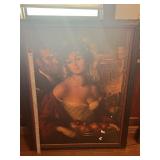 Large Framed Art, damage in bottom corner (in pic)