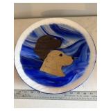 Glass Art Plate with Dogs