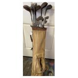 Vtg. Golf Clubs and Bag
