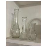 3 Glass Vases