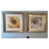 Set of 2 Framed Floral Prints, 20' x 20' each