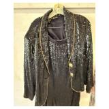 Vintage Sequin Skirt and Jacket, Size Large