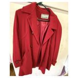 Red Pea Coat, Size M