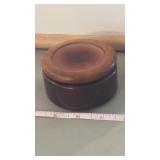 Wood Trinket Box with Carnelian Agate Insert