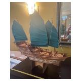 Chinese 'Junk Ship' Model on Stand