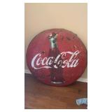 Vintage Metal Coca-Cola Advertising Sign, 3 feet
