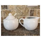 White Ceramic Cream and Sugar