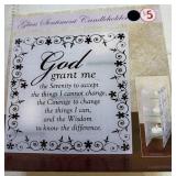 Glass Sign Candleholder