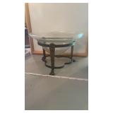 Glass Bowl in Metal Holder