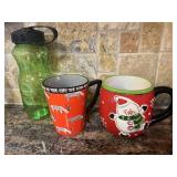 2 Mugs and Water Bottle